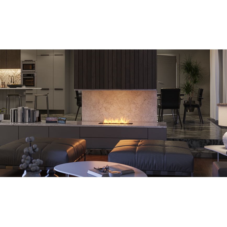 InFire - Cheminée encastrée BIO 7,5x60 cm 3,5kW noir