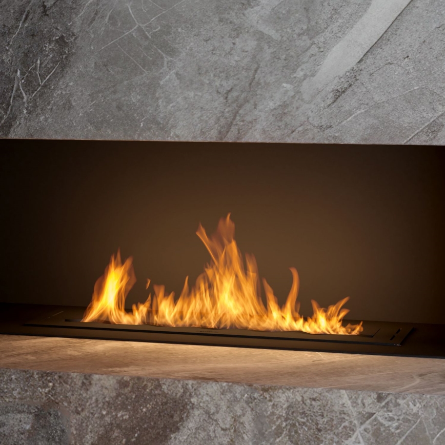 InFire - Cheminée encastrée BIO 7,5x80 cm 6kW noir
