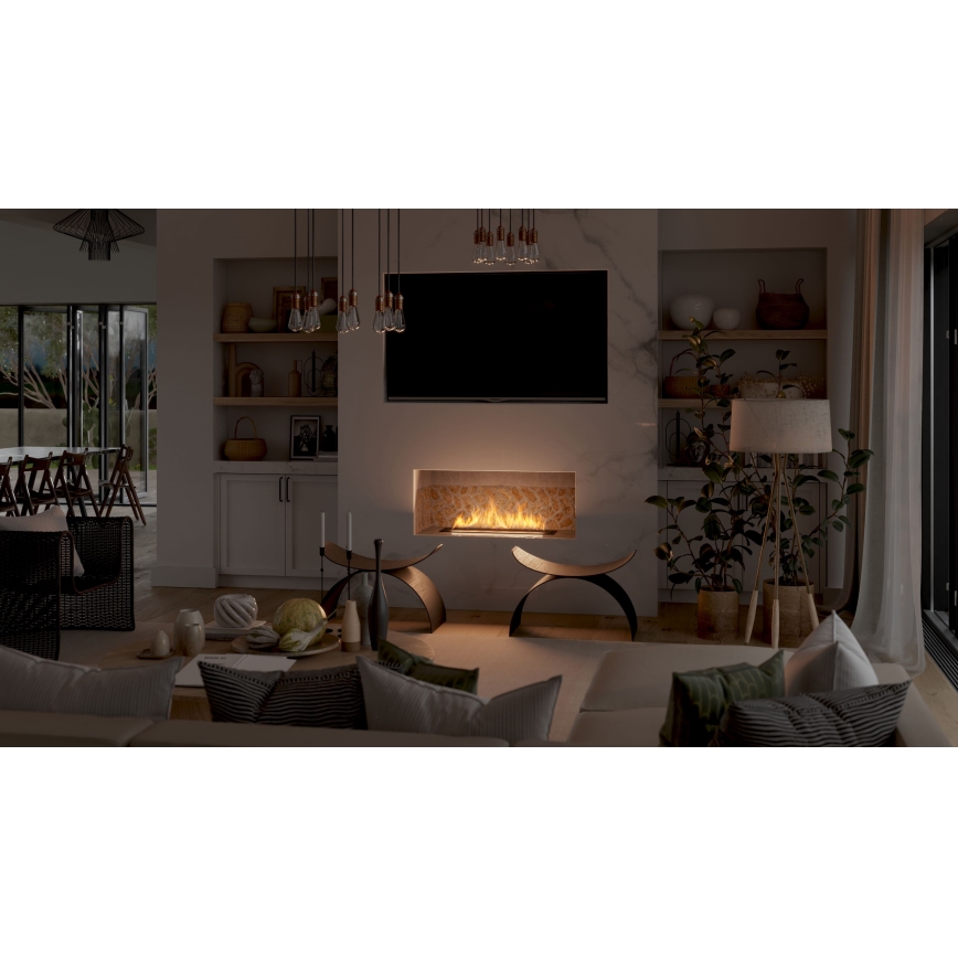 InFire - Cheminée encastrée BIO 7,5x80 cm 6kW noir