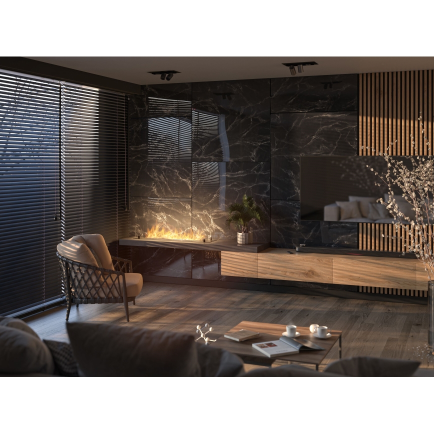 InFire - Cheminée encastrée BIO 8,5x120 cm 6kW noir