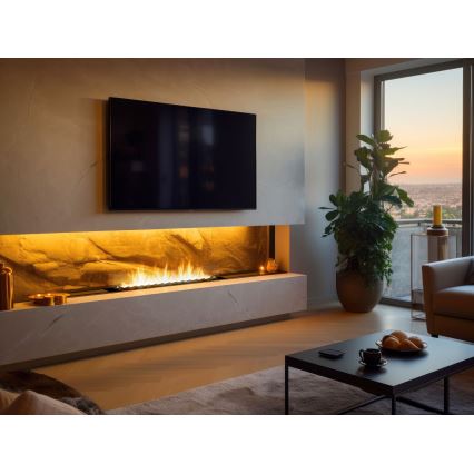 InFire - Cheminée encastrée BIO 8,5x120 cm 6kW noir