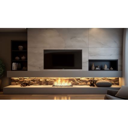 InFire - Cheminée encastrée BIO 8,5x60 cm 3,5kW noir