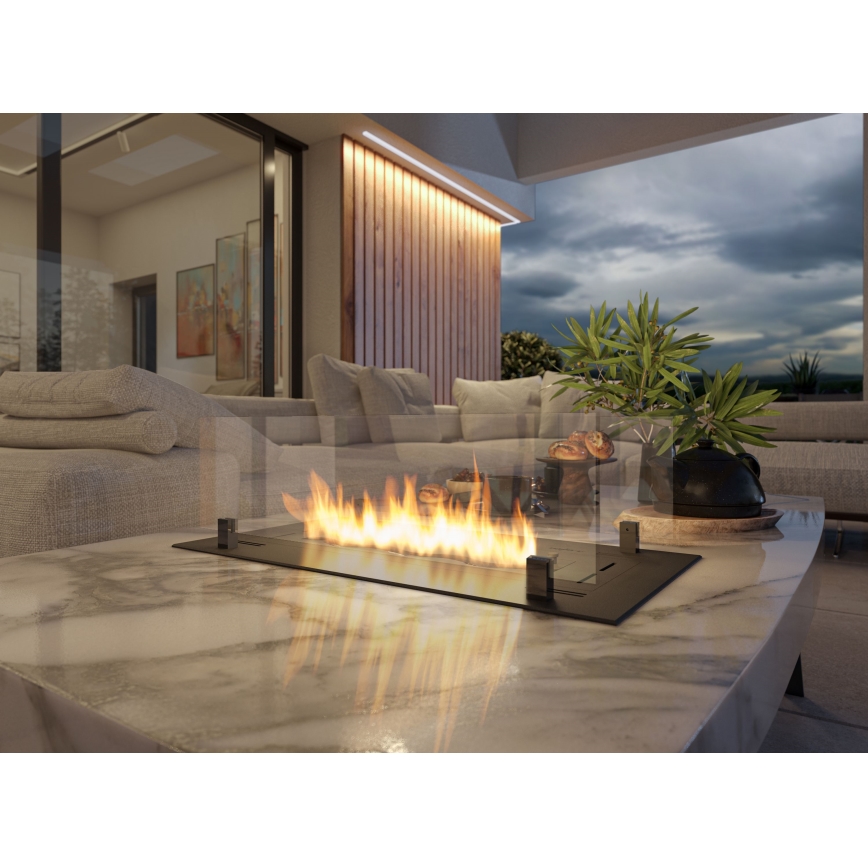 InFire - Cheminée encastrée BIO 8,5x80 cm 3,5kW noir