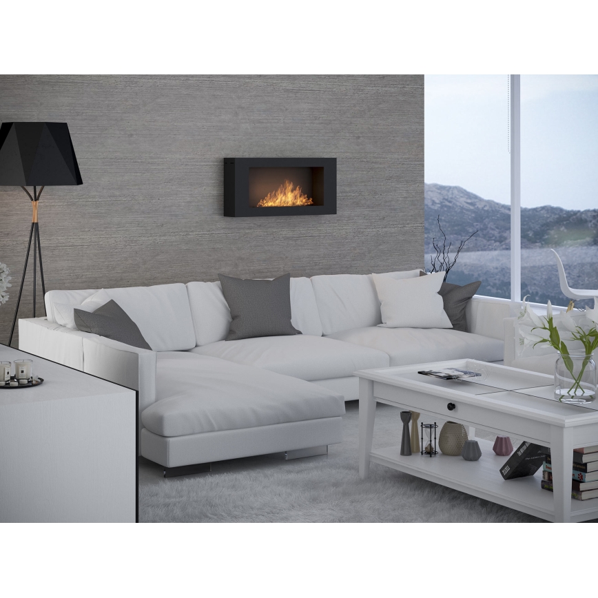 InFire - Cheminée murale BIO 44x91 cm 3 kW noir