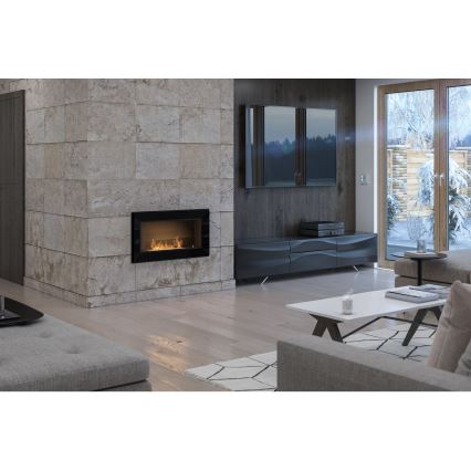 InFire - Integrato Caminetto BIO 49x90 cm 3kW nero