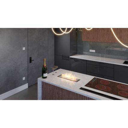 InFire - Integrato Caminetto BIO 5,5x50 cm 3kW nero