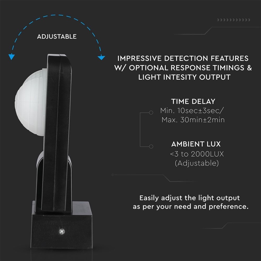 Infrarot-Bewegungsmelder für den Außenbereich 360° 1000W/230V IP65 schwarz