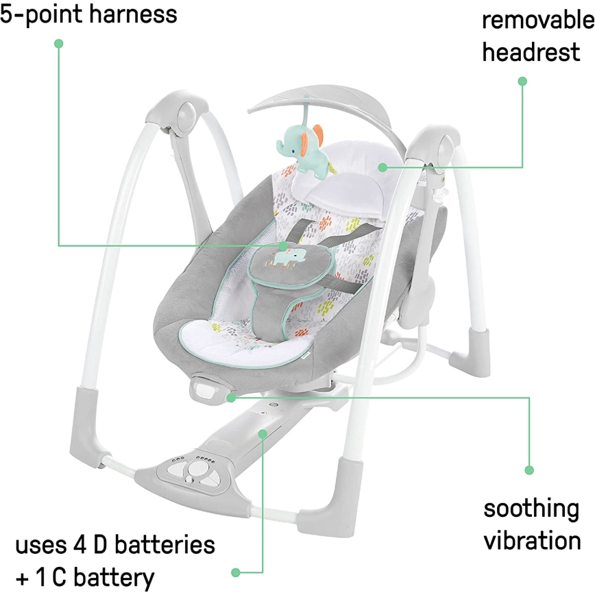 Ingenuity - Baby altalena vibrante con melodia 2in1 WIMBERLY