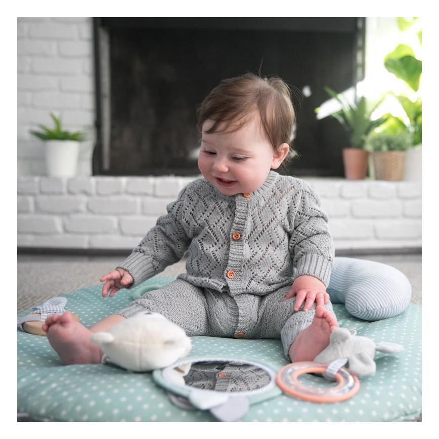 Ingenuity - Coperta per giocare LOAMY menta/grigio