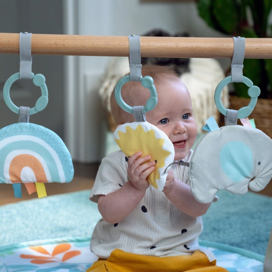Ingenuity - Couverture de jeu enfant avec trapèze en bois SOLEIL VALLEY