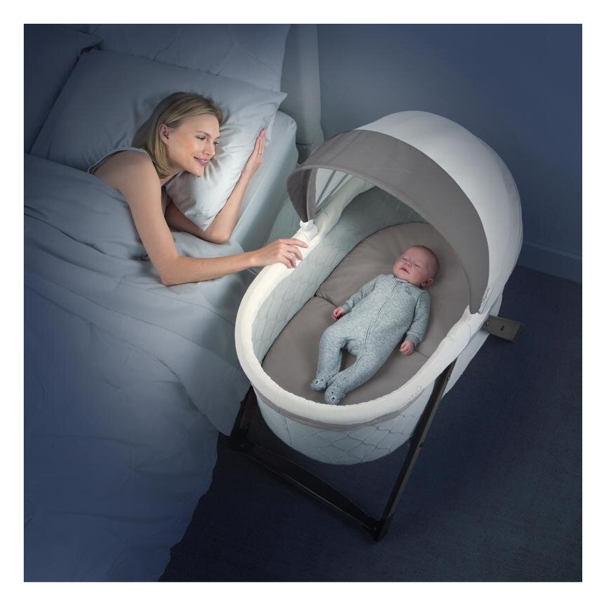 Ingenuity - Culla a dondolo per bambini CARRINGTON grigio/marrone