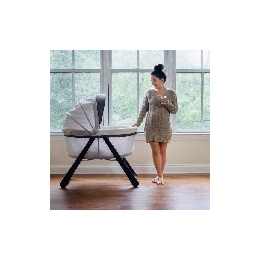 Ingenuity - Culla a dondolo per bambini CARRINGTON grigio/marrone