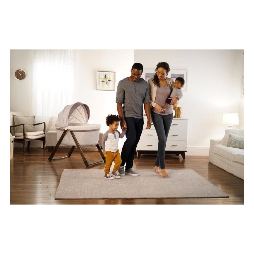 Ingenuity - Culla a dondolo per bambini CARRINGTON grigio/marrone