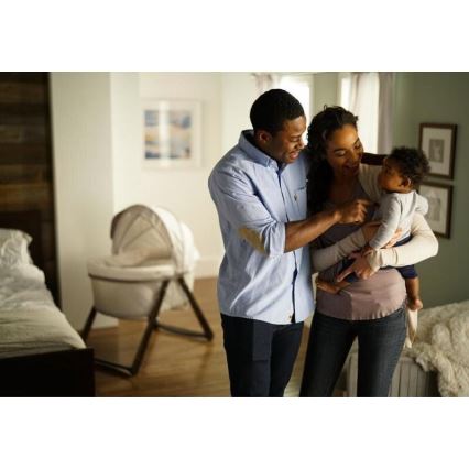 Ingenuity - Culla a dondolo per bambini CARRINGTON grigio/marrone