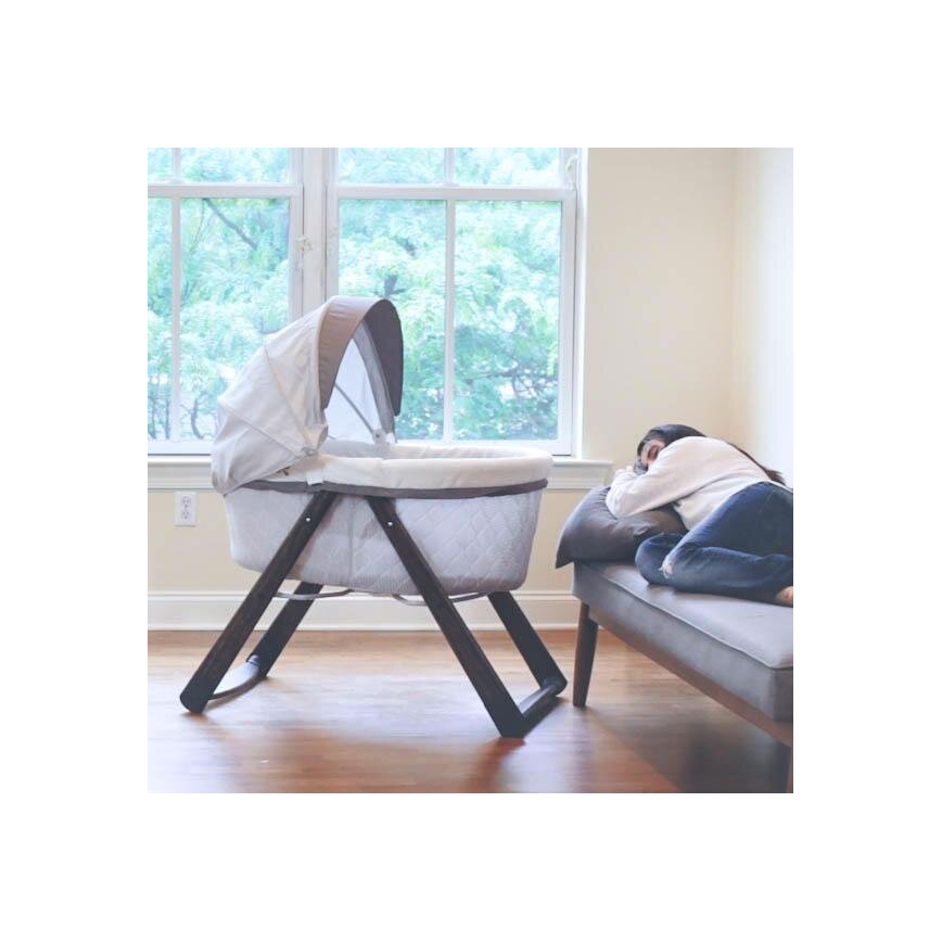 Ingenuity - Culla a dondolo per bambini CARRINGTON grigio/marrone