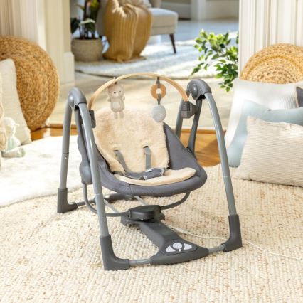 Ingenuity - Dondolo vibrante per bambini con melodia EVERY SEASON grigio