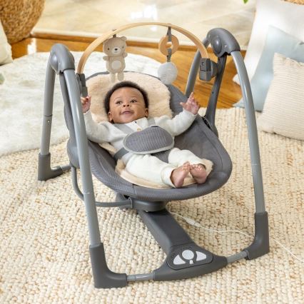 Ingenuity - Dondolo vibrante per bambini con melodia EVERY SEASON grigio