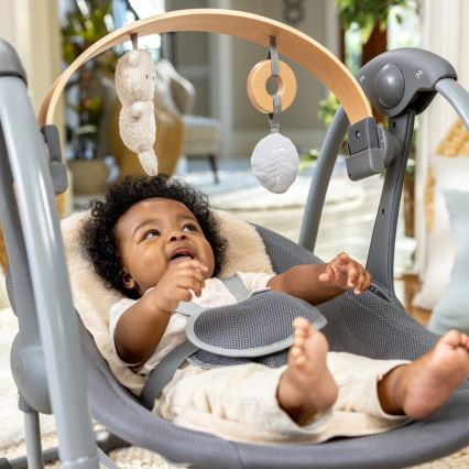 Ingenuity - Dondolo vibrante per bambini con melodia EVERY SEASON grigio
