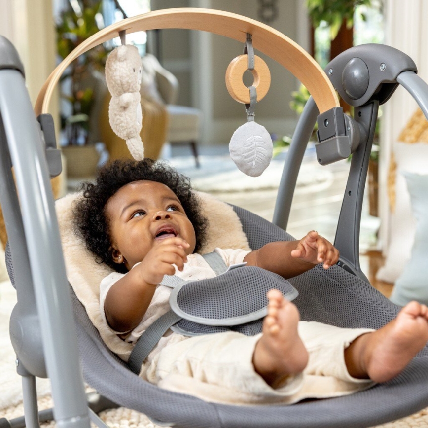 Ingenuity - Dondolo vibrante per bambini con melodia EVERY SEASON grigio