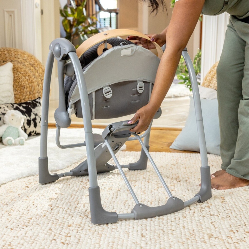 Ingenuity - Dondolo vibrante per bambini con melodia EVERY SEASON grigio