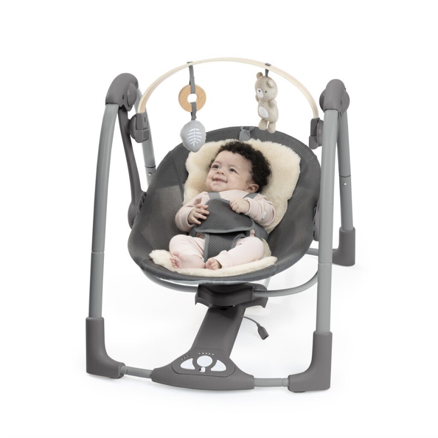 Ingenuity - Dondolo vibrante per bambini con melodia EVERY SEASON grigio