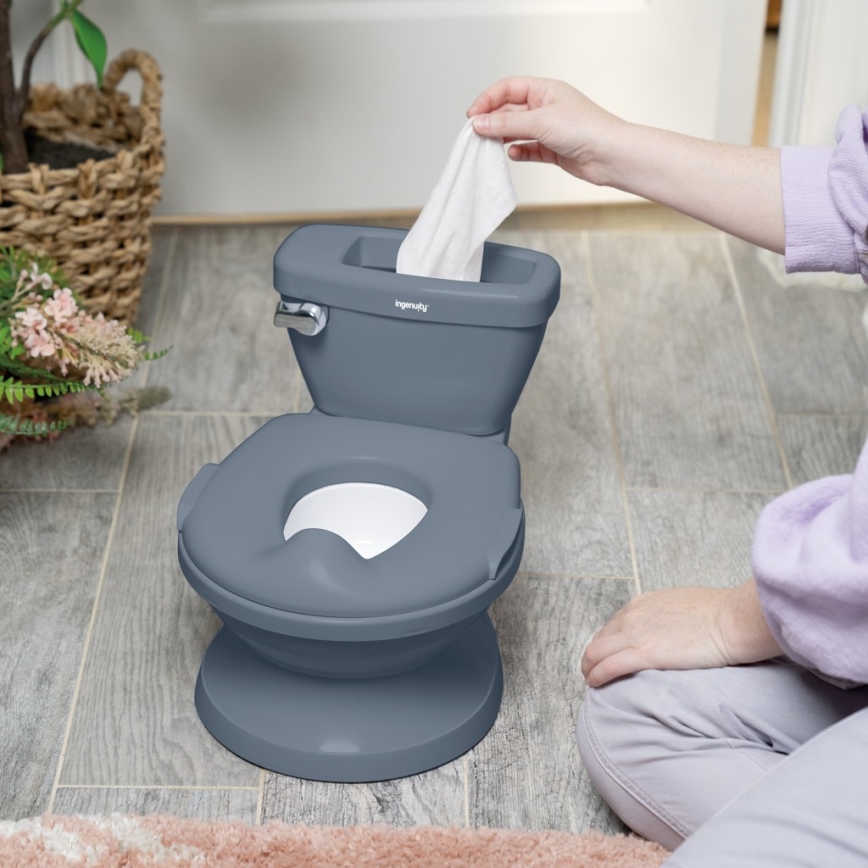 Ingenuity - Kindertoilette mit Soundeffekten MY SIZE blau 2xAAA