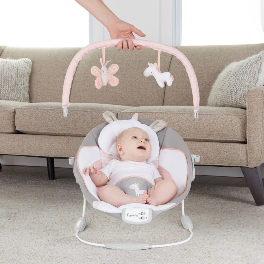 Ingenuity - Lettino vibrante con melodia FLORA L'UNICORNO