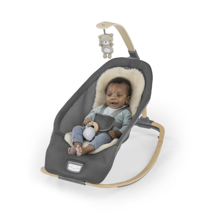 Ingenuity - Transat vibrant pour bébé avec mélodie EVERY SEASON WESLEY 3xC gris