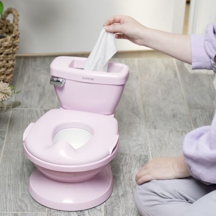 Ingenuity - Vasino per bambini con funzione sonora MY SIZE, rosa, 2x AAA