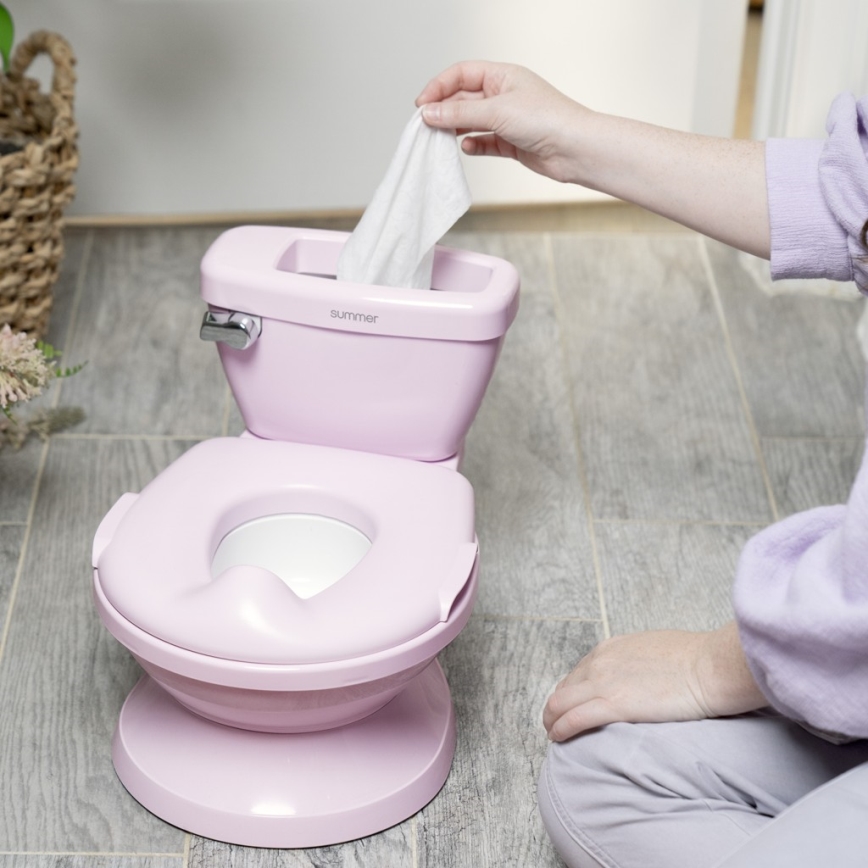 Ingenuity - Vasino per bambini con funzione sonora MY SIZE, rosa, 2x AAA