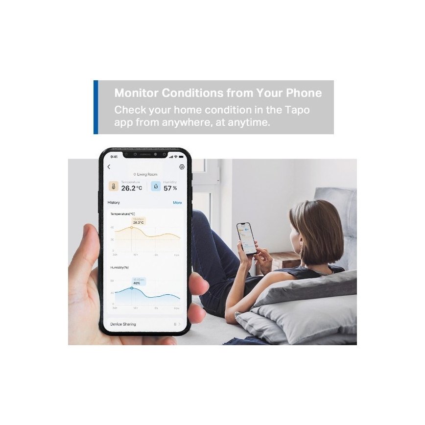 Intelligenter Sensor zur Messung von Temperatur und Luftfeuchtigkeit 1xCR2450