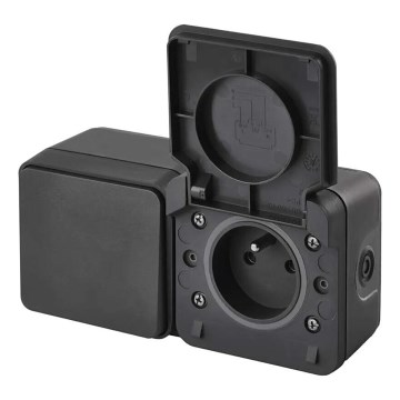 Interrupteur intérieur va-et-vient avec prise 250V/16A IP55