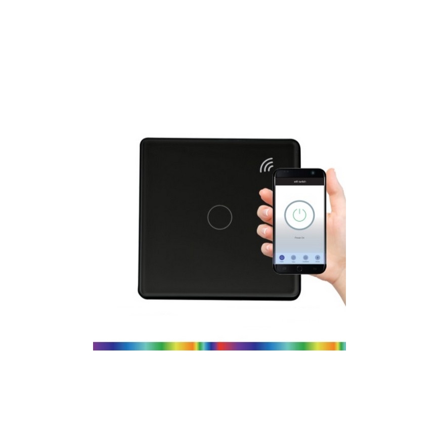 Interrupteur tactile à 2 boutons SMART 800W/230V noir Wi-Fi Tuya