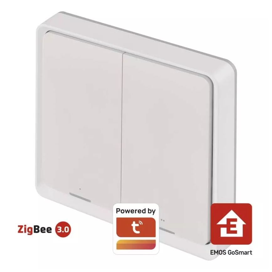 Interruttore a 2 pulsanti GoSmart Tuya bianco
