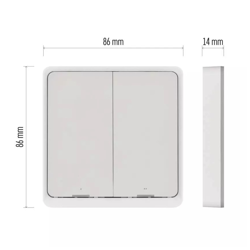 Interruttore a 2 pulsanti GoSmart Tuya bianco