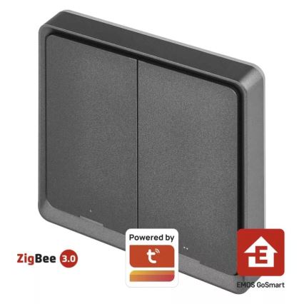 Interruttore a 2 pulsanti GoSmart Tuya nero