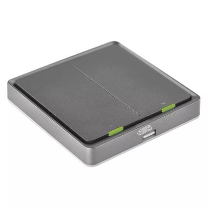 Interruttore a 2 pulsanti GoSmart Tuya nero