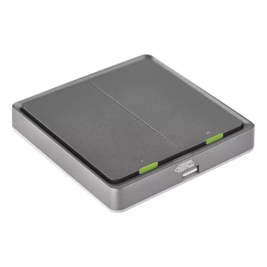 Interruttore a 2 pulsanti GoSmart Tuya nero