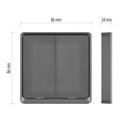 Interruttore a 2 pulsanti GoSmart Tuya nero