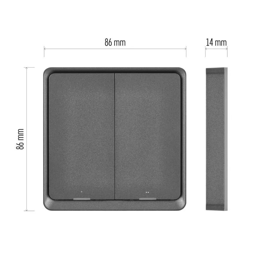 Interruttore a 2 pulsanti GoSmart Tuya nero