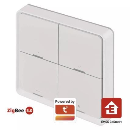 Interruttore a 4 pulsanti GoSmart Tuya bianco