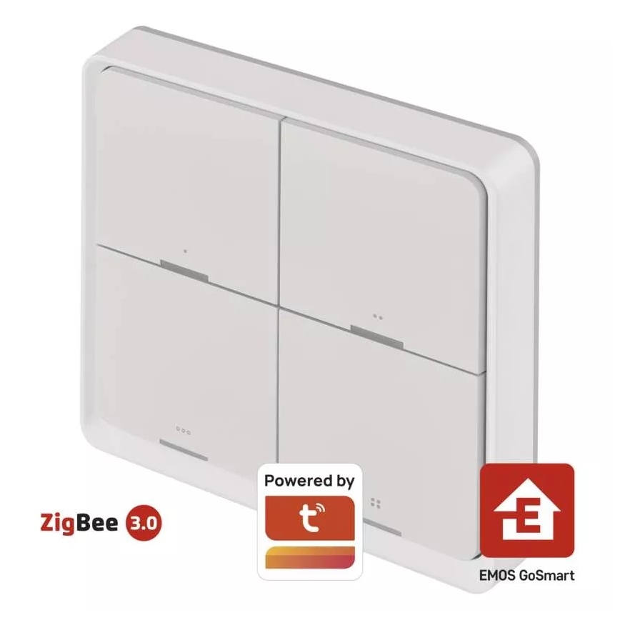 Interruttore a 4 pulsanti GoSmart Tuya bianco