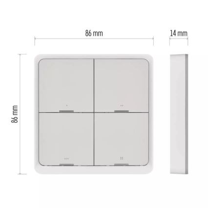 Interruttore a 4 pulsanti GoSmart Tuya bianco