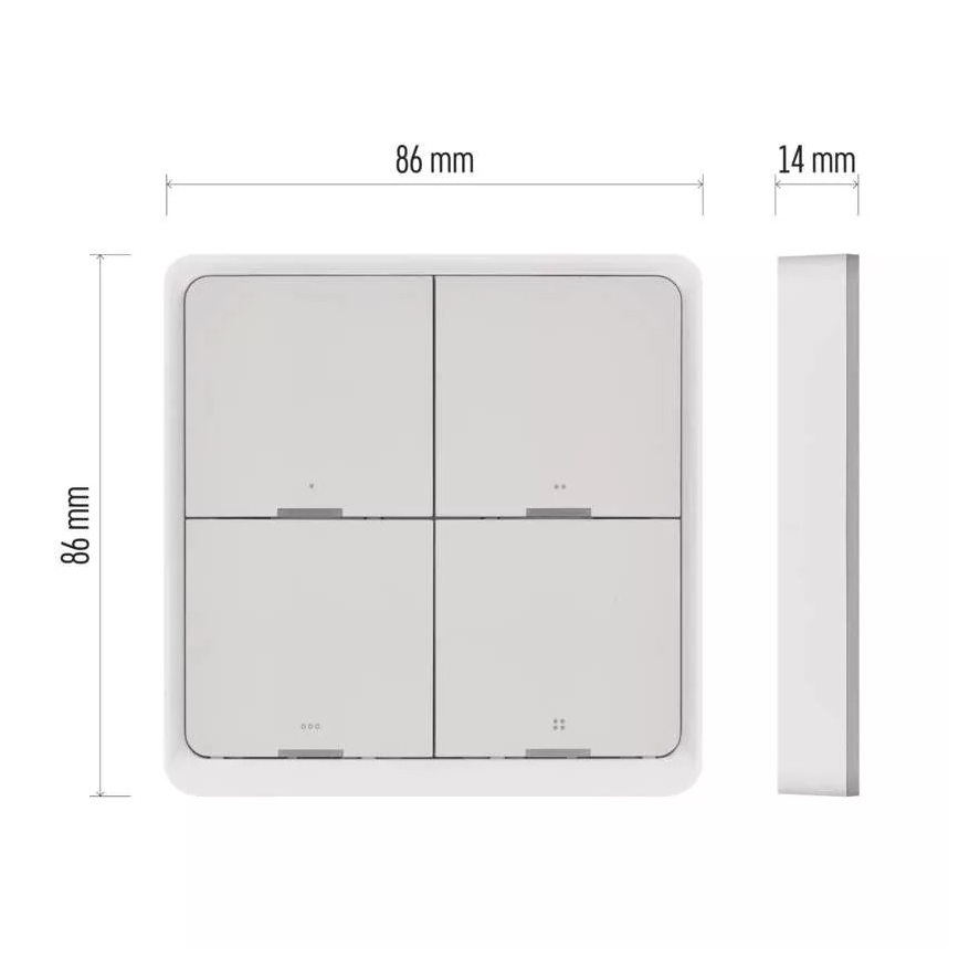 Interruttore a 4 pulsanti GoSmart Tuya bianco