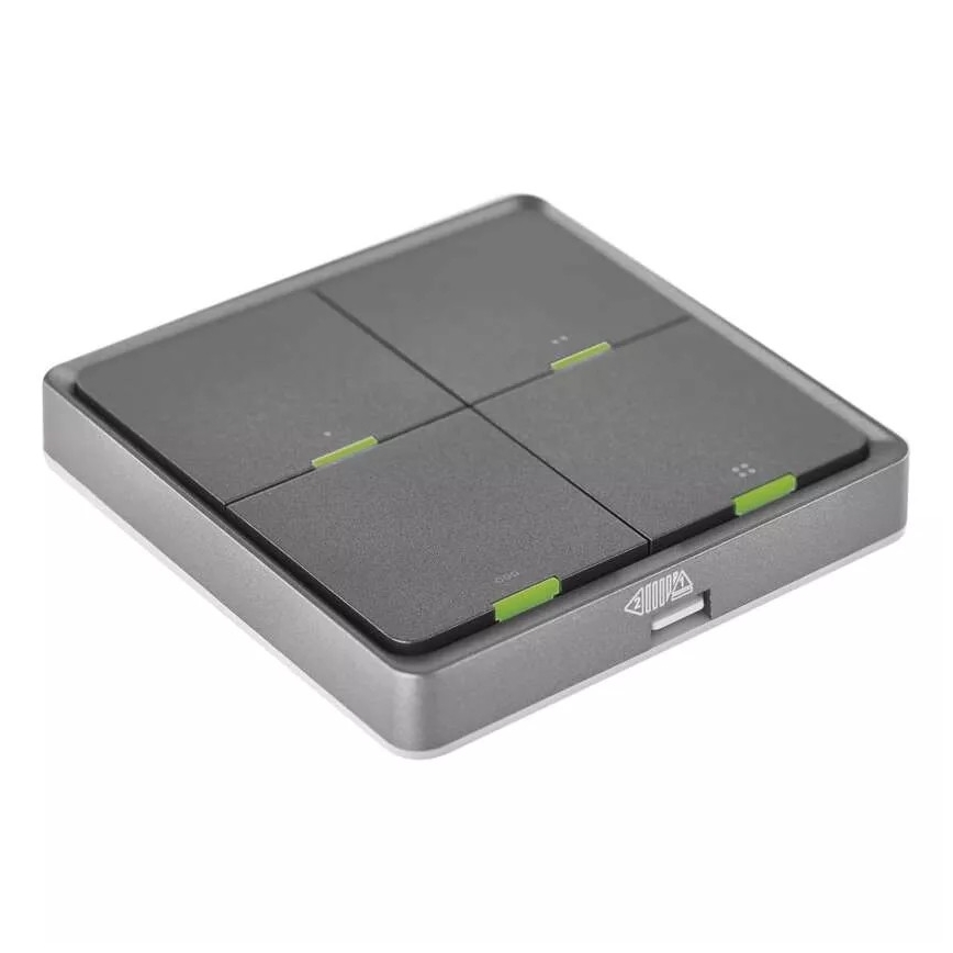Interruttore a 4 pulsanti GoSmart Tuya nero