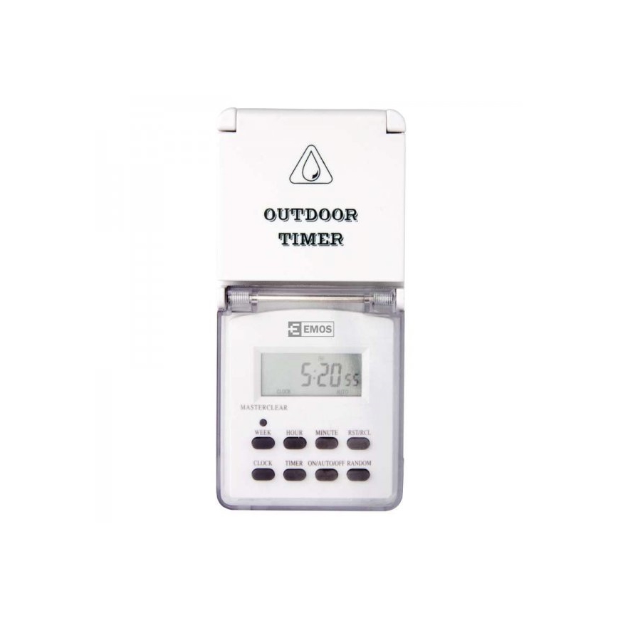 Interruttore digitale da esterno con Timer  IP44 SCHUKO