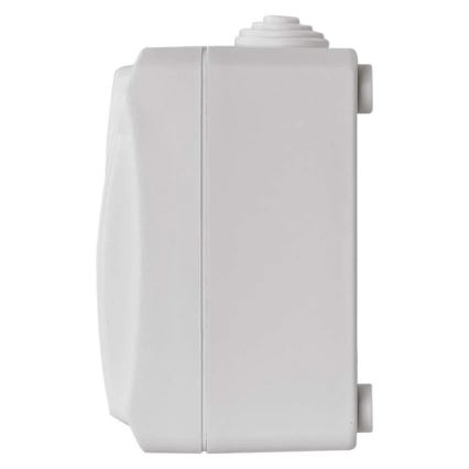 Interruttore domestico alternato n. 6 con presa 250V/16A IP44 bianco