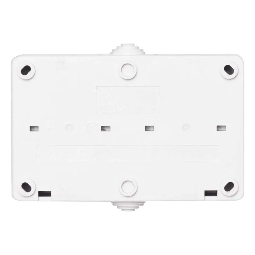 Interruttore domestico alternato n. 6 con presa 250V/16A IP44 bianco