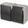 Interruttore domestico alternato n. 6 con presa 250V/16A IP44 grigio