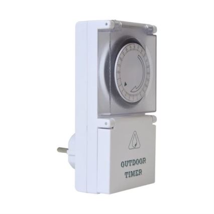 Interruttore meccanico timer da esterno giornaliero 16A/230V IP44